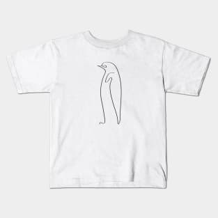 Line Art Penguin Silhouette Kids T-Shirt